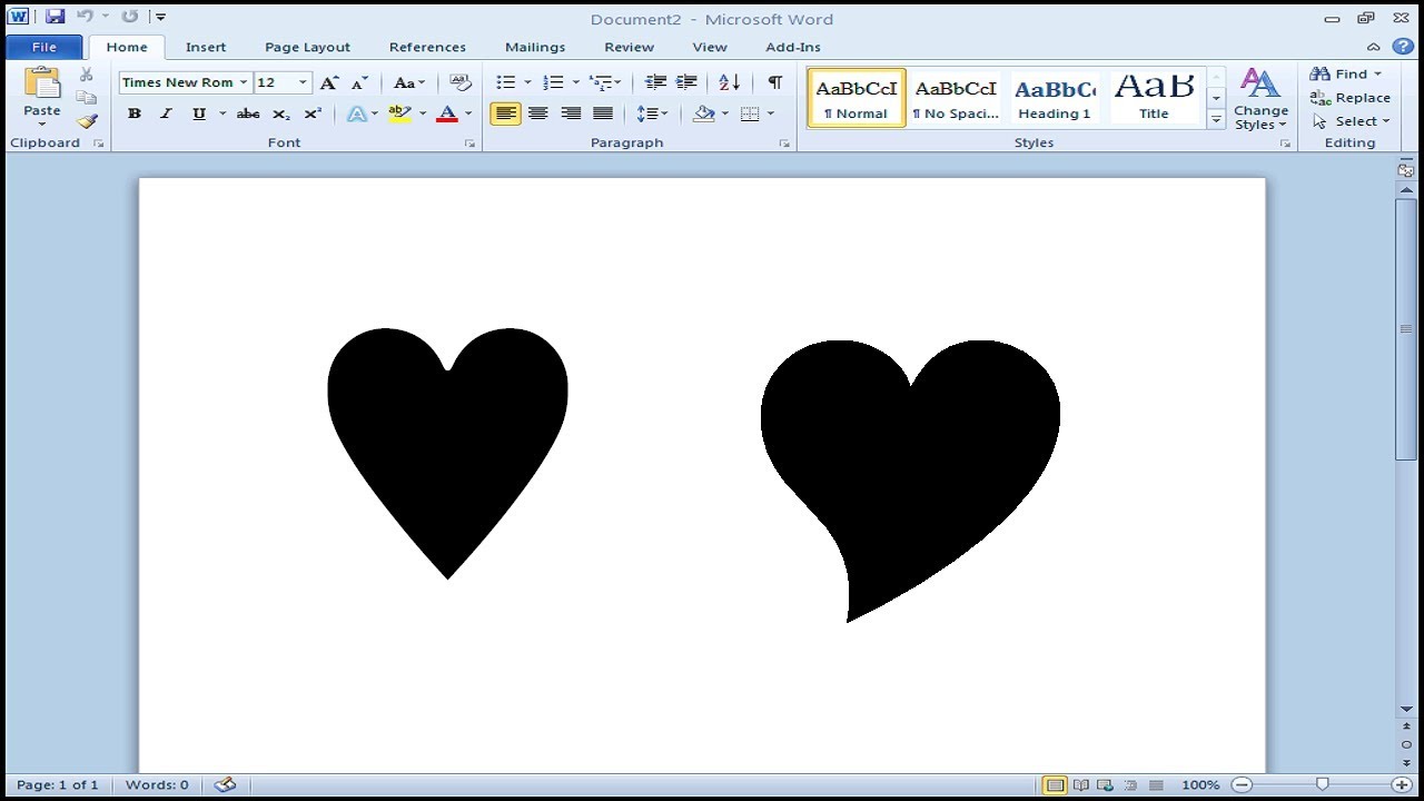 font with hearts in word